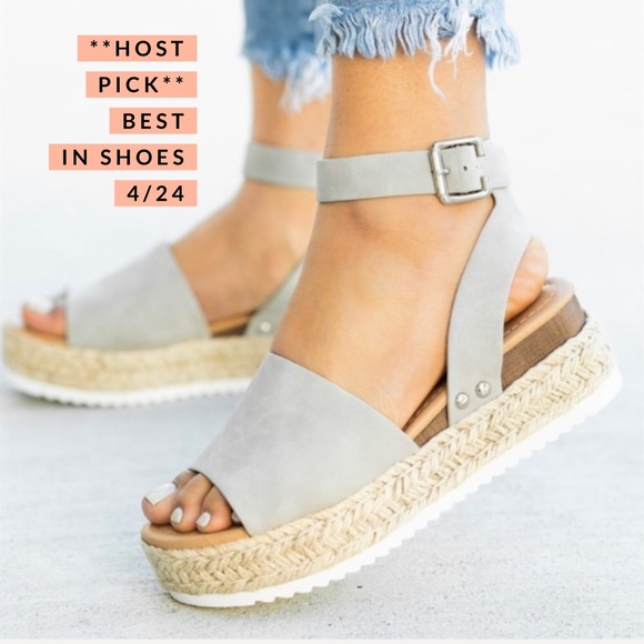 Platform Espadrille light gray NEW ! Summer! - Picture 3 of 3